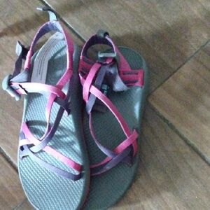 Wolverine Kids Gray Water Sandals with Pink and Purple Straps
